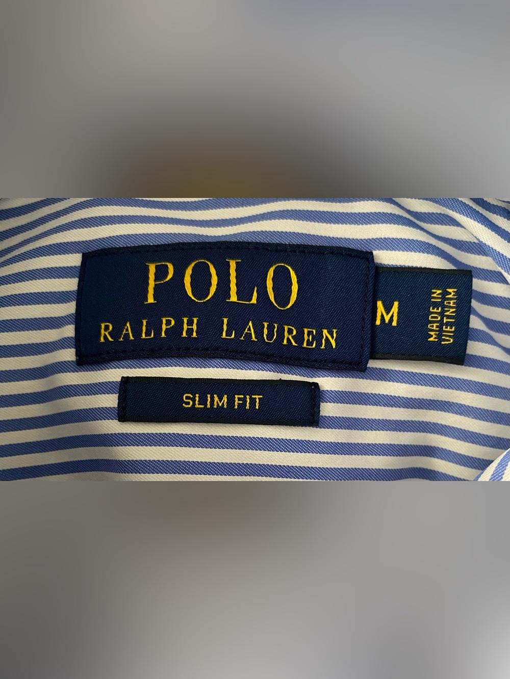 Polo Ralph Lauren Women's Slim Fit Shirt Blue White Stripe Nylon stretch medium - Picture 3 of 15